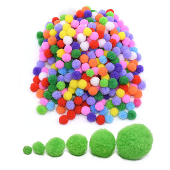 20-40mm Colorful Pompoms Soft Pom Poms Fluffy Plush Ball DIY Doll Garment Handmade Material for Nursery Kids Toys Accessories